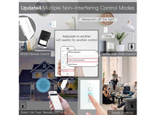 Carica l'immagine nel visualizzatore di Gallery, Interruttore Da Parete WiFi, 3 In 1 WiFi 2.4G + RF 433 Mhz + Tasto Touch, Compatibile Con Amazon Alexa e Google Home, Pannello Smart Intelligente Per Scatola 503 Italiana (Bianco, 3 Tasti Touch)