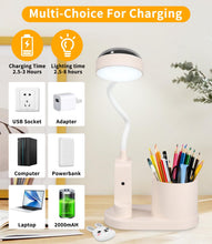 Carica l'immagine nel visualizzatore di Gallery, Lampada da Scrivania a LED per Bambini, Lampada da Tavolo 3 Luminosità Dimmerabile, Lampada da Lettura con Portapenne e 