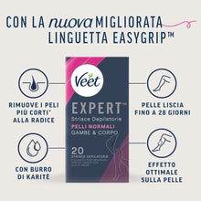 Carica l'immagine nel visualizzatore di Gallery, Veet Expert Strisce Corpo e Gambe Pelli Normali, 10x2 strisce