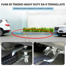 Carica l'immagine nel visualizzatore di Gallery, Cinghia Traino Fuoristrada Auto, 9T Corda Traino Elastica Recupero Tuning (5M), Heavy Duty Car Essentials Professionale 