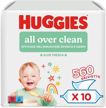 Carica l'immagine nel visualizzatore di Gallery, Huggies Everyday, Salviette neonato, 560 Salviette umidificate, 99% acqua pura, Salviettine con 65% fibre assorbenti nat