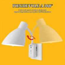 Carica l'immagine nel visualizzatore di Gallery, HTRUIYATY Lampada da Parete a Innesto E27 Portalampada Lampada a Spina LED con Interruttore Remoto Orientabile a 360° Lu