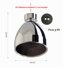 Carica l'immagine nel visualizzatore di Gallery, Siroflex 2765/S Soffione Doccia Anticalcare, ABS Cromato Nero, Getto Ampio