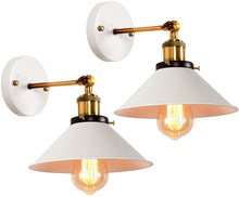 Carica l'immagine nel visualizzatore di Gallery, 2 Pezzi Applique da Parete Interno Moderna Lampade da Parete Industriale Retrò Lampada a Muro E27 Vintage in Metallo Ruo