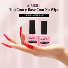 Carica l'immagine nel visualizzatore di Gallery, AIMEILI Base e Top Coat Smalto Semipermanente per Unghie in Gel 2 x 10 ml