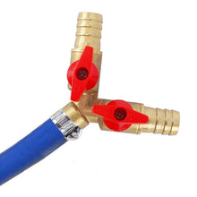Carica l'immagine nel visualizzatore di Gallery, 2 pezzi 12mm 3 Vie in Ottone Valvola a Sfera Hose Barb