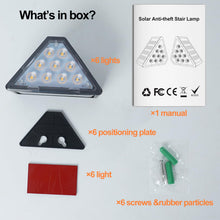 Carica l'immagine nel visualizzatore di Gallery, LED Luci Solari per Esterni, IP67 Impermeabile LED Solare Lampada da Scala Bianca Calda 3000K, Illuminazione Scale per C