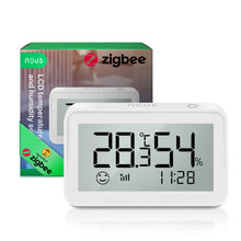 Carica l'immagine nel visualizzatore di Gallery, NOUS E6 Sensore di temperatura, termometro intelligente igrometro, sensore di temperatura ZigBee digitale Alexa ZigBee T