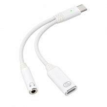 Carica l'immagine nel visualizzatore di Gallery, Adattatore USB C Jack 3,5 mm, Adattatore Cuffie USB C 2 in 1 con Porta Audio Aux e Ricarica Rapida PD 100W, Splitter Typ