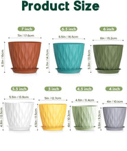 Carica l'immagine nel visualizzatore di Gallery, KAHEIGN 7 Pezzi Vasi per Piante in Plastica, 17,6/16,5/15/13,9/12,7/11,4/10CM Motivo Ondulato Vaso per Fiori Più Spesso 