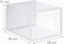Carica l'immagine nel visualizzatore di Gallery, Relaxdays Set 6 Scatole di Plastica per Scarpe fino al N. 48, Scarpiera con Box Impilabili, Shoe Organizer, Trasparenti