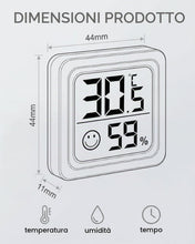 Carica l'immagine nel visualizzatore di Gallery, Termometro Digitale, Termometro Bianco 1 Pz, Alta Precisione LCD Grande, Monitoraggio Clima Stabile Ideale per Camera e 