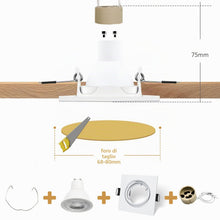 Carica l'immagine nel visualizzatore di Gallery, 12x Telai per Faretti GU10 Quadrati, Bianco Opaco