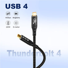 Carica l'immagine nel visualizzatore di Gallery, ZIKNYDO Cavo USB 4 per Thunderbolt 4 cavo 0,5 m, cavo dati USB C 40Gbps, video 8K/4K, PD3.1 240W, USBC Thunderbolt per T
