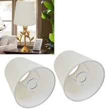 Carica l'immagine nel visualizzatore di Gallery, 2 Pezzi Paralume Clip-On Moderni per Lampada: Paralume in Tessuto per Lampade Tavolo e Sospensione con Attacco E14, Bian