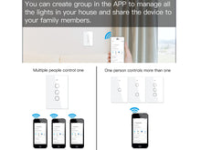 Carica l'immagine nel visualizzatore di Gallery, Interruttore Da Parete WiFi, 3 In 1 WiFi 2.4G + RF 433 Mhz + Tasto Touch, Compatibile Con Amazon Alexa e Google Home, Pannello Smart Intelligente Per Scatola 503 Italiana (Bianco, 3 Tasti Touch)