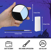 Carica l&#39;immagine nel visualizzatore di Gallery, BOBISUKA Pittura per Viso Nero Bianco Grigio + 3 Spugne + 1 Pennello, Trucco Teatrale, Body Painting per Halloween, Carnevale, Trucco Scheletri, Effetti Speciali