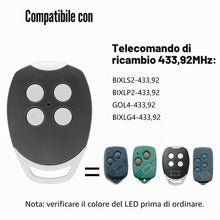 Carica l'immagine nel visualizzatore di Gallery, Telecomando per Cancelli, Set di 3 Telecomando per Porta Del Garage Per Ditec 433,92 MHz GOL4, BIXLG4, BIXLP2, BIXLS2, T