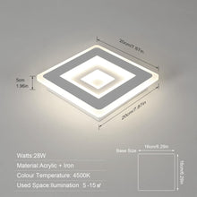 Carica l'immagine nel visualizzatore di Gallery, Plafoniera LED Soffitto 20CM Quadrato 28W 3150LM Luce Neutra 4500K