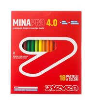 Carica l'immagine nel visualizzatore di Gallery, Seven Set Matite Colorate - Scatola da 18 pz - Confezione Pastelli Scuola, Ufficio - MINA 4.0 - Spazio Etichetta Nome
