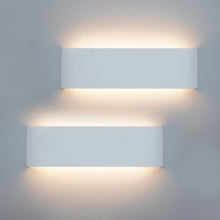 Carica l'immagine nel visualizzatore di Gallery, KICAAO 2pz Lampada Interno LED moderne Applique da Parete Illuminazione Bianco Caldo 3000K Luce Alluminio 28.5 12W per Casa Soggiorno Camera da Letto Scale