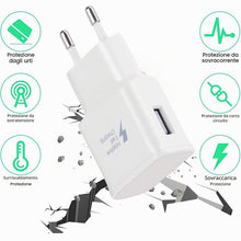 Carica l'immagine nel visualizzatore di Gallery, Caricatore USB C con cavo 1,5 m Caricabatterie da parete per Samsung Galaxy