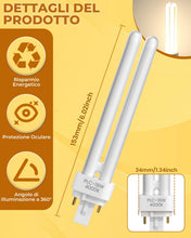 Carica l'immagine nel visualizzatore di Gallery, Bonlux Lampadine G24D-2 18W a 2 Pin, Lampada Fluorescente Compatta Tubo PLC 2U PLC 840 a Risparmio Energetico, 4000K Bia