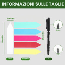 Carica l'immagine nel visualizzatore di Gallery, 300 etichette per piante (bianche e colorate) con 2 pennarelli
