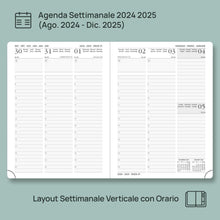 Carica l&#39;immagine nel visualizzatore di Gallery, POPRUN Agenda 2024 2025 Settimanale Verticale 22 x 16,5 cm, Diario Scuola 17 Mesi da Ago.2024 a Dic.2025, Copertina Rigida, Carta Spessa da 80 GSM, Rosa Chiaro