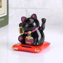 Carica l'immagine nel visualizzatore di Gallery, Maneki Neko Fortune Cat - Gatto felino Alimentato Solare Mini Gatti Ricchezza Accogliente Gatto tirato con Braccio ondeg