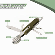 Carica l'immagine nel visualizzatore di Gallery, 7 in 1 Posate Pieghevoli Inox, 2 Pezzi Posate Campeggio Set, Posate da Campeggio, Posate Pieghevoli Campeggio, Posate Pi