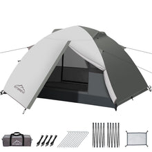 Carica l'immagine nel visualizzatore di Gallery, Gysrevi Tenda Campeggio per 2-3 Persone Tenda da Campeggio Doppia Porta Impermeabile &amp; Antivento Tenda Interna ed Esterna 2 in 1 Adatto per il Campeggio, Escursioni, Arrampicata, Escursioni, Viaggi di