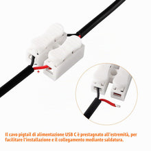 Carica l'immagine nel visualizzatore di Gallery, 5 Pezzi 30cm 22AWG Angolo Retto USB Tipo C Maschio SPina Cavo 2 Fili di Alimentazione Pigtail Cavo, 5V 3A USB-C a 2 Pin 