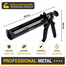 Carica l'immagine nel visualizzatore di Gallery, Boldrini pistola professionale per silicone e sigillanti – Struttura e meccanica in metallo robusto – Supporta pressioni