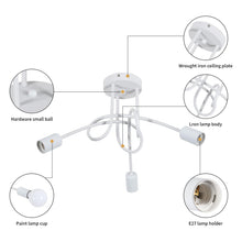 Carica l'immagine nel visualizzatore di Gallery, Riserva Lampadario Retrò Industriale E27, 3 Luci, Bianca
