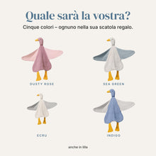 Carica l'immagine nel visualizzatore di Gallery, Doudou neonato Anatra in mussola – Dudu e peluche neonato, Dusty Rose