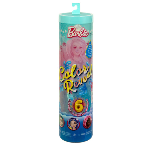 Barbie - Color Reveal Serie Sirena assortimento, Bambole con Corpetto Cambia Colore, 6 Accessori a Sorpresa da Scoprire Inclusi, Giocattolo per Bambini, 3+ Anni, HRK12