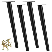 Carica l'immagine nel visualizzatore di Gallery, QWORK® Set di 4 Gambe per Tavolo in Metallo 30 cm - Gambe per Mobili a Cono Inclinato con cuscinetti in gomma antiscivol