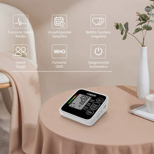 Carica l'immagine nel visualizzatore di Gallery, CAZON Misuratore di Pressione Sanguigna, Digitale Automatico da Braccio per uso domestico Misuratore di frequenza cardiaca