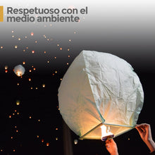 Carica l'immagine nel visualizzatore di Gallery, Ediesi, Lanterne Cinesi Volanti, 10 Pezzi, 100% Biodegradabile, di Carta, Bianco, Sky Lanterns, con un Pennarello per Scrivere i Desideri