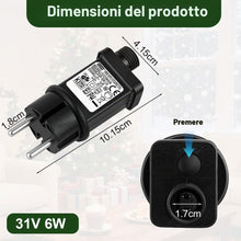 Carica l'immagine nel visualizzatore di Gallery, URAQT 31V 6W Spina Trasformatore, IP44 Trasformatore LED Adattatore Alimentatore, Driver LED a Bassa Tensione, 8 modalit