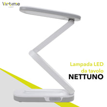 Carica l'immagine nel visualizzatore di Gallery, Lampada da Scrivania LED Touch Pieghevole e Ricaricabile – Lampada da Tavolo in ABS con 3 Intensità di Luce, Batteria 12