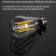 Carica l'immagine nel visualizzatore di Gallery, Lampadine LED Vintage Edison E27, 10W Filamento LED (Equivalenti a 100W), Luce Bianco Caldo 2700K, 1000LM, Non Dimmerabi