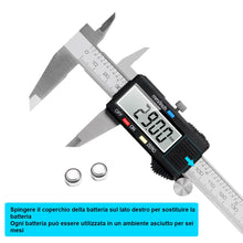 Carica l'immagine nel visualizzatore di Gallery, Calibro Digitale, Qfun Precisione Micrometro in Acciaio Inox 150mm con Ampio Display LCD Inch Electronic Digital Caliper