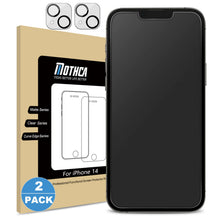 Carica l'immagine nel visualizzatore di Gallery, Mothca Vetro Temperato Opaco per iPhone 14, 2 Pellicole Protettive Opache + 2 Pellicole Fotocamera, Anti-Impronte e Anti