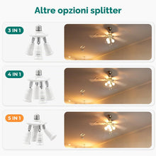 Carica l'immagine nel visualizzatore di Gallery, DiCUNO E27 5 en 1 Socket adattatore splitter, Convertitore Rotondo, 1 Pezzi