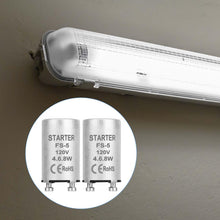 Carica l'immagine nel visualizzatore di Gallery, 5pz Starter Fluorescente con Alloggiamento, Starter Fluorescente Alluminio Lampade di Preriscaldamento da 4-40 W Tubo Ce