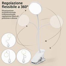 Carica l'immagine nel visualizzatore di Gallery, Ricaricabile Lampada Da Lettura, Luce Per Lettura Libri A Letto Con Clip, Ricaricabile, 3 Temperature Di Colore, Dimmera