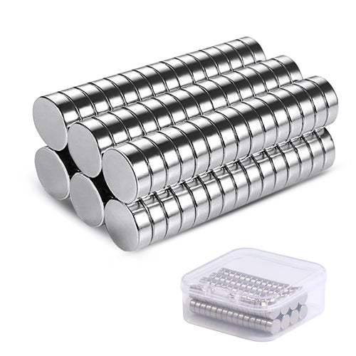 Vinabo 60Pezzi Magneti, al Neodimio Rotondi Piccoli 6 mm x 3 mm, Mini Calamite per Frigo, Lavagne, Artigianato, Mappe, Decorazioni - D'argento