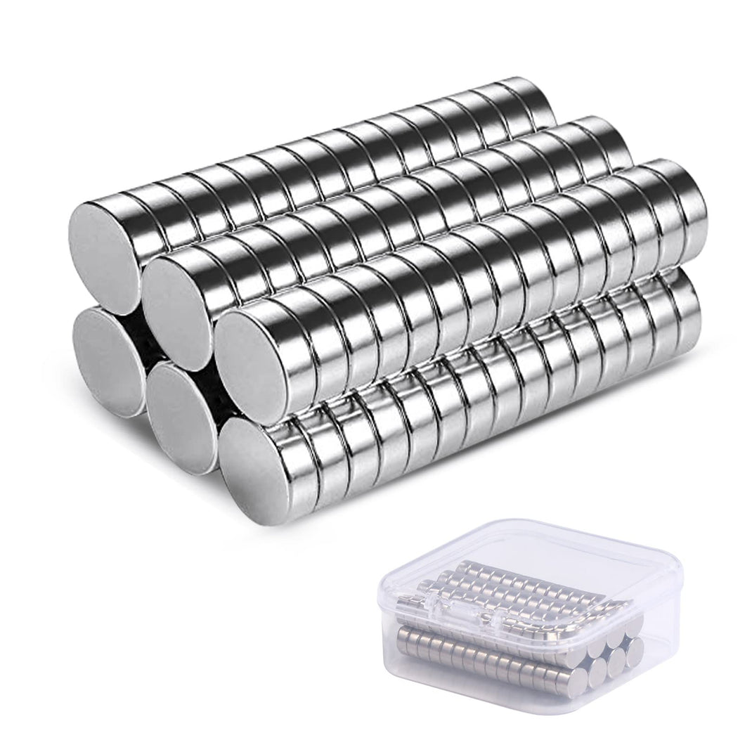Vinabo 60Pezzi Magneti, al Neodimio Rotondi Piccoli 6 mm x 3 mm, Mini Calamite per Frigo, Lavagne, Artigianato, Mappe, Decorazioni - D'argento